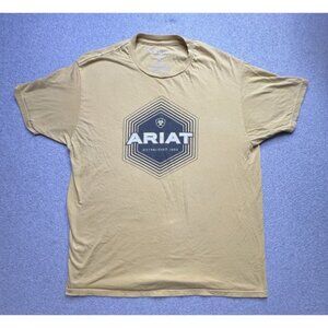 Ariat Shirt Adult Extra Large Yellow Logo Cowboy Western Rodeo Outdoors Mens